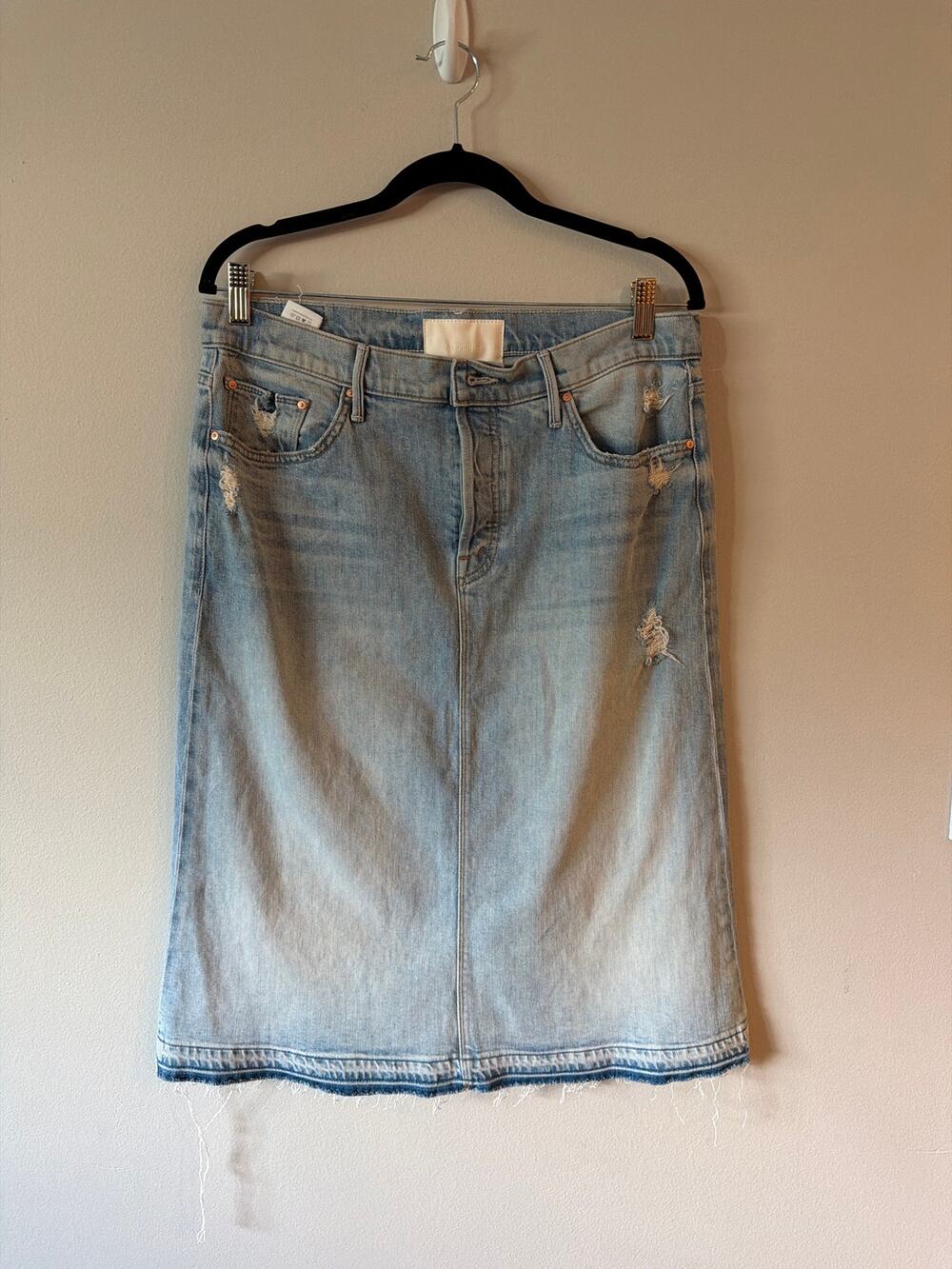 Mother Superior 31 Vagabond Midi Denim Skirt